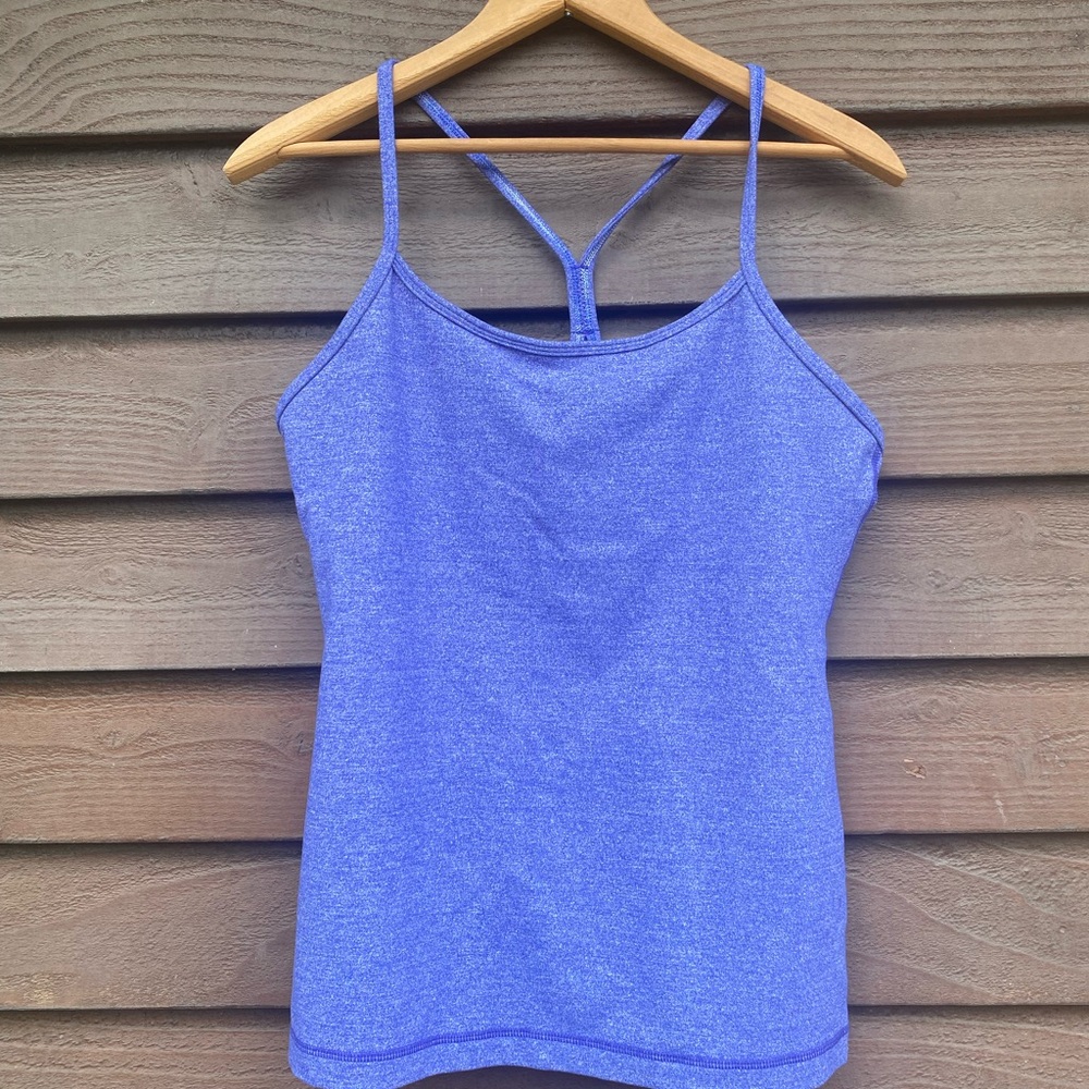 Lululemon blue Power Y tank size 10